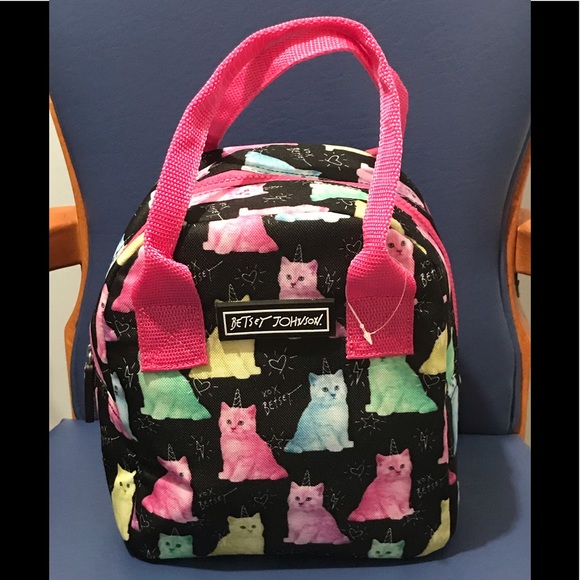 Betsey Johnson Handbags - Betsy Johnson unicorn cats insulated lunch tote